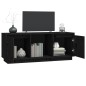 vidaXL Mueble para TV de madera maciza de pino negro 110,5x35x44 cm vidaXL Mueble para TV de madera maciza de pino negro 110,5x35x44 cm