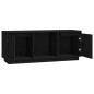 vidaXL Mueble para TV de madera maciza de pino negro 110,5x35x44 cm vidaXL Mueble para TV de madera maciza de pino negro 110,5x35x44 cm
