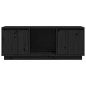 vidaXL Mueble para TV de madera maciza de pino negro 110,5x35x44 cm vidaXL Mueble para TV de madera maciza de pino negro 110,5x35x44 cm