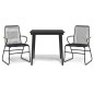 vidaXL Juego de comedor de jardín 3 piezas ratán PVC negro vidaXL Juego de comedor de jardín 3 piezas ratán PVC negro