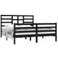 vidaXL Estructura de cama de madera maciza negra 160x200 cm