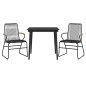vidaXL Juego de comedor de jardín 3 piezas ratán PVC negro vidaXL Juego de comedor de jardín 3 piezas ratán PVC negro