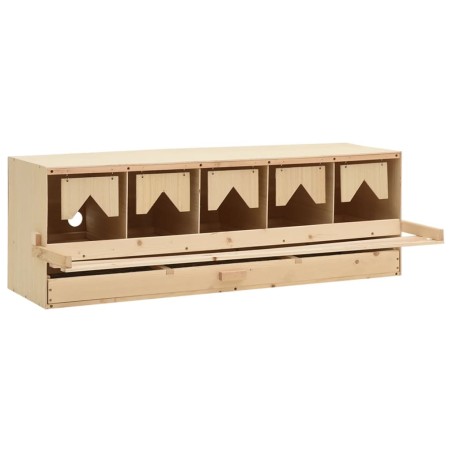 vidaXL Ponedero para gallinas 5 compartimentos madera pino 117x33x38cm