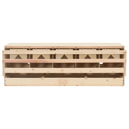 vidaXL Ponedero para gallinas 5 compartimentos madera pino 117x33x38cm