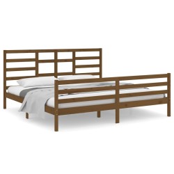 vidaXL Estructura de cama madera maciza de pino marrón miel 200x200 cm