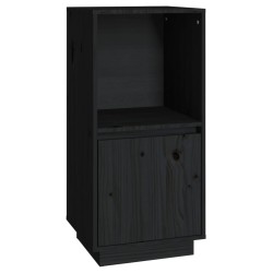 vidaXL Aparador de madera maciza de pino negro 38x35x80 cm