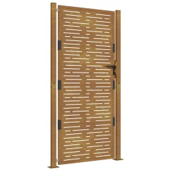 vidaXL Puerta de jardín acero corten diseño cuadrado 105x180 cm