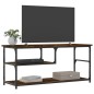 vidaXL Mueble de TV contrachapada y acero roble ahumado 103x38x46,5 cm vidaXL Mueble de TV contrachapada y acero roble ahumado 103x38x46,5 cm