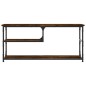 vidaXL Mueble de TV contrachapada y acero roble ahumado 103x38x46,5 cm vidaXL Mueble de TV contrachapada y acero roble ahumado 103x38x46,5 cm