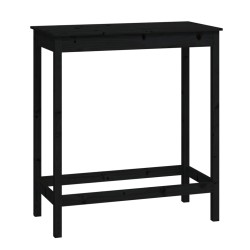 vidaXL Mesa alta de bar madera maciza de pino negro 100x50x110 cm
