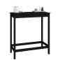 vidaXL Mesa alta de bar madera maciza de pino negro 100x50x110 cm