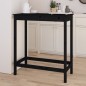 vidaXL Mesa alta de bar madera maciza de pino negro 100x50x110 cm