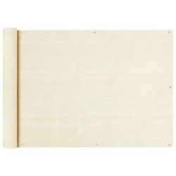 vidaXL Toldo para balcón HDPE crema 75x600 cm  