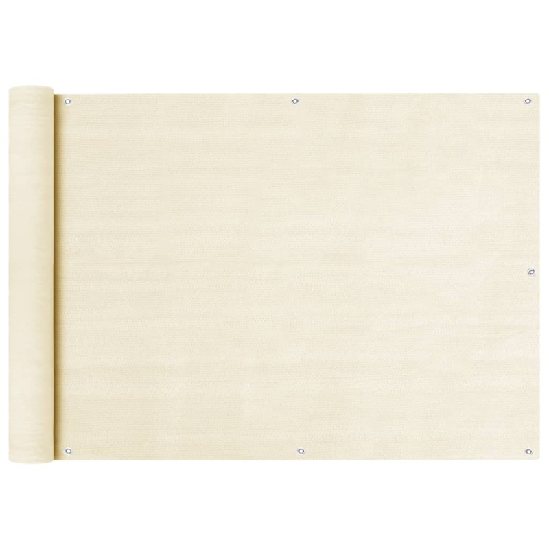 vidaXL Toldo para balcón HDPE crema 75x600 cm vidaXL Toldo para balcón HDPE crema 75x600 cm