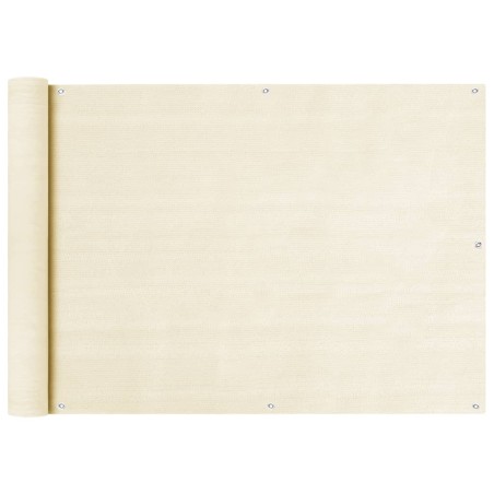 vidaXL Toldo para balcón HDPE crema 75x600 cm  