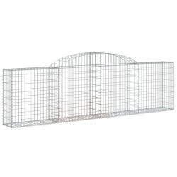 vidaXL Cesta de gaviones forma arco hierro galvanizado 300x30x80/100cm