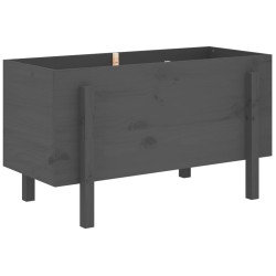 vidaXL Arriate elevado de jardín madera maciza pino gris 101x50x57 cm