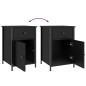 vidaXL Mesitas de noche 2 uds madera contrachapada negro 40x42x60 cm vidaXL Mesitas de noche 2 uds madera contrachapada negro 40x42x60 cm