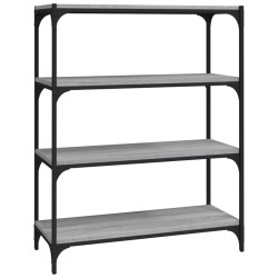 vidaXL Estantería contrachapada y acero gris Sonoma 80x33x100 cm