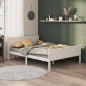 vidaXL Estructura de cama de madera maciza de pino blanco 160x200 cm vidaXL Estructura de cama de madera maciza de pino blanco 160x200 cm