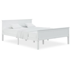 vidaXL Estructura de cama de madera maciza de pino blanco 160x200 cm