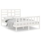 vidaXL Estructura de cama de madera maciza blanca 140x190 cm vidaXL Estructura de cama de madera maciza blanca 140x190 cm