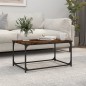 vidaXL Mesa de centro madera y hierro roble ahumado 80x50x40 cm vidaXL Mesa de centro madera y hierro roble ahumado 80x50x40 cm