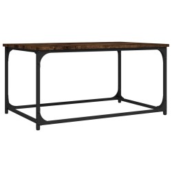 vidaXL Mesa de centro madera y hierro roble ahumado 80x50x40 cm