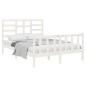 vidaXL Estructura de cama de madera maciza blanca 140x190 cm vidaXL Estructura de cama de madera maciza blanca 140x190 cm