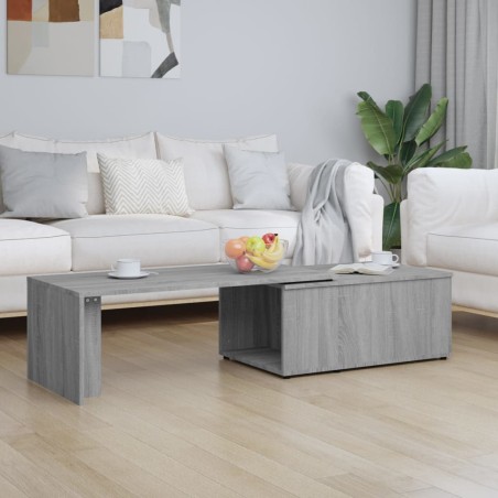 vidaXL Mesa de centro de madera contrachapada gris Sonoma 150x50x35 cm