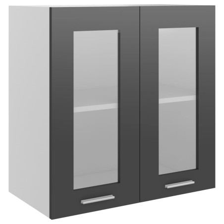 vidaXL Armario colgante cocina contrachapada gris brillo 60x31x60 cm