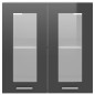 vidaXL Armario colgante cocina contrachapada gris brillo 60x31x60 cm
