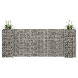 vidaXL Jardinera de gaviones forma de H alambre de acero 260x40x100 cm