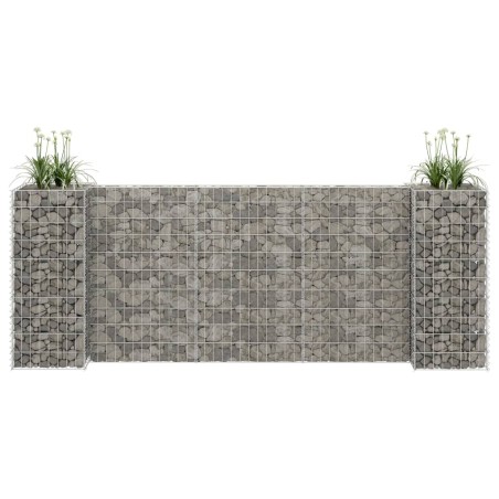 vidaXL Jardinera de gaviones forma de H alambre de acero 260x40x100 cm