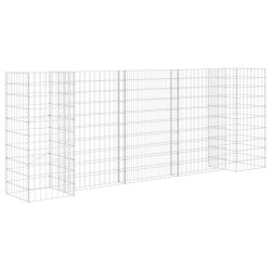 vidaXL Jardinera de gaviones forma de H alambre de acero 260x40x100 cm