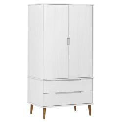 vidaXL Armario MOLDE madera maciza de pino blanco 90x55x175 cm