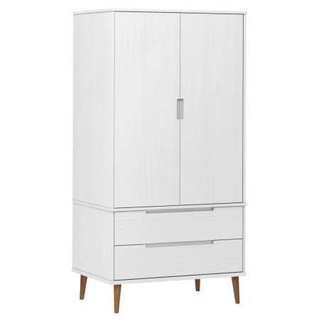 vidaXL Armario MOLDE madera maciza de pino blanco 90x55x175 cm
