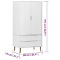 vidaXL Armario MOLDE madera maciza de pino blanco 90x55x175 cm vidaXL Armario MOLDE madera maciza de pino blanco 90x55x175 cm