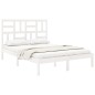 vidaXL Estructura de cama de madera maciza blanca 140x190 cm vidaXL Estructura de cama de madera maciza blanca 140x190 cm