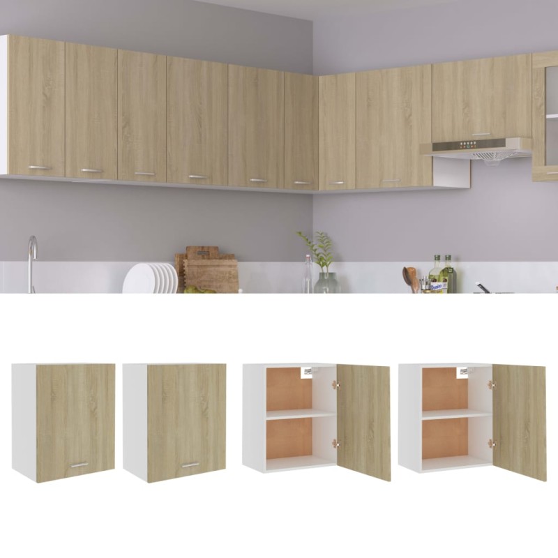 vidaXL Armarios colgantes 2 uds contrachapada roble Sonoma 50x31x60 cm vidaXL Armarios colgantes 2 uds contrachapada roble Sonoma 50x31x60 cm
