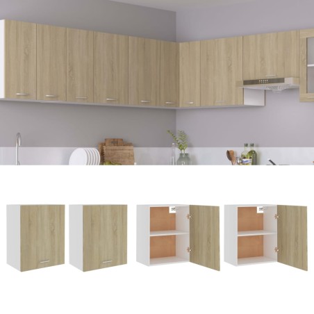 vidaXL Armarios colgantes 2 uds contrachapada roble Sonoma 50x31x60 cm