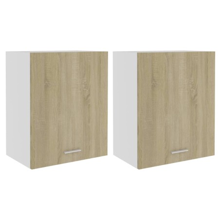 vidaXL Armarios colgantes 2 uds contrachapada roble Sonoma 50x31x60 cm