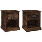 vidaXL Mesita noche 2 uds madera contrachapada roble humo 39x39x47,5cm vidaXL Mesita noche 2 uds madera contrachapada roble humo 39x39x47,5cm