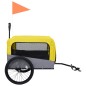 vidaXL Remolque de bicicleta mascotas cochecito 2 en 1 amarillo gris vidaXL Remolque de bicicleta mascotas cochecito 2 en 1 amarillo gris