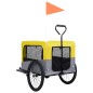 vidaXL Remolque de bicicleta mascotas cochecito 2 en 1 amarillo gris vidaXL Remolque de bicicleta mascotas cochecito 2 en 1 amarillo gris