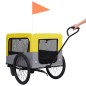 vidaXL Remolque de bicicleta mascotas cochecito 2 en 1 amarillo gris vidaXL Remolque de bicicleta mascotas cochecito 2 en 1 amarillo gris