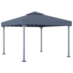 vidaXL Cenador gris antracita aluminio 300x300 cm