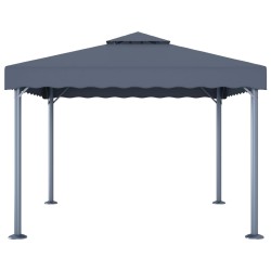 vidaXL Cenador gris antracita aluminio 300x300 cm