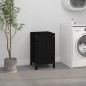 vidaXL Baúl para la colada madera maciza de pino negro 44x44x76 cm