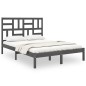 vidaXL Estructura de cama de madera maciza gris 140x200 cm